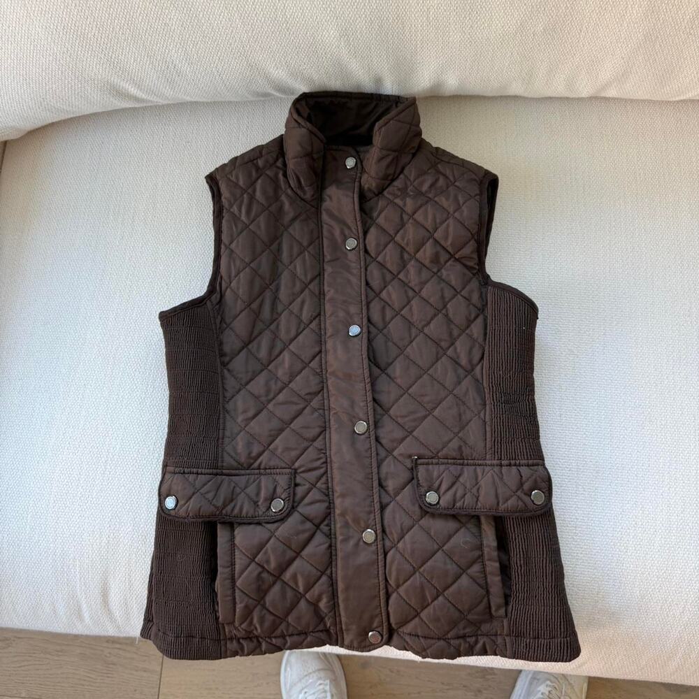 Weatherproof brown quilted vest with